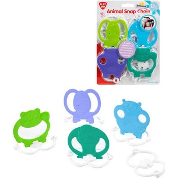 Teddies Řetěz na kočárek/postýlku 4 zvířátka plast 9ks na kartě