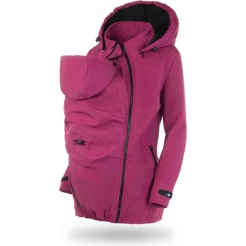 Těhotenská softshellová bunda Enigma 4v1 na nošení dětí Plum Melange