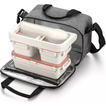 TESCOMA Freshbox šedá – termotaška se 3 nádobami na potraviny