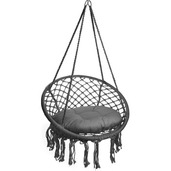 Textilomanie závěsné křeslo KOLUMBIA s polštářem tmavě šedé