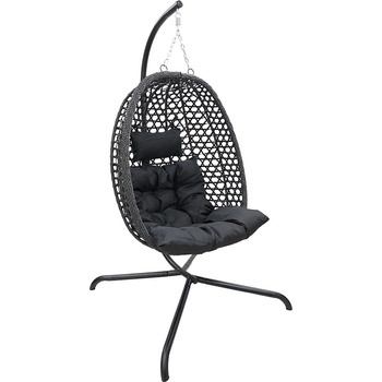Textilomanie Závěsné křeslo MOLINE se stojanem černé