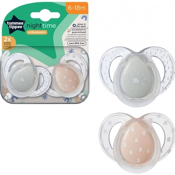 Tommee Tippee C2N silikon Night Time fialová 2 ks