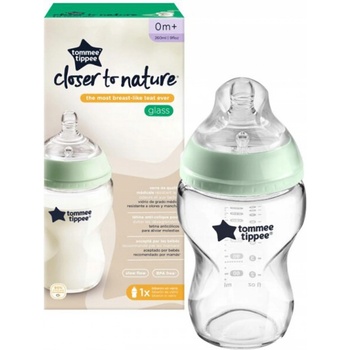 Tommee Tippee kojenecká láhev C2N skleněná bílá 250ml