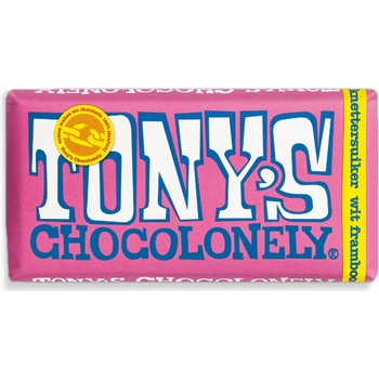 Tony’s Chocolonely bílá, maliny a praskající cukr 180 g