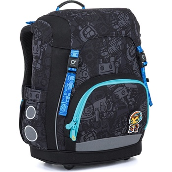 Topgal Lehká aktovka malý robot KIRA 26015 černá