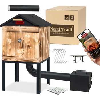 TRENDIE Udírna dřevěná s kovovou střechou