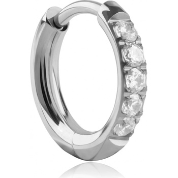 Troli Ocelová kruhová single náušnice se zirkony VHLLE2008S