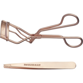 Tweezerman Rose Gold Set, Dárkové balení setu Rose Gold pro řasy a obočí