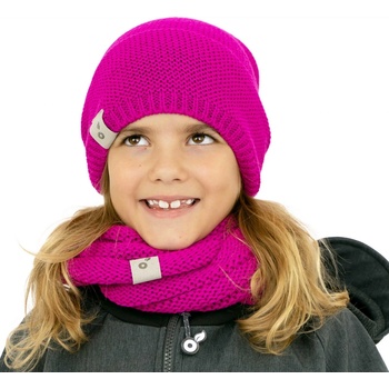 Unuo dětská čepice pletená fuchsiová
