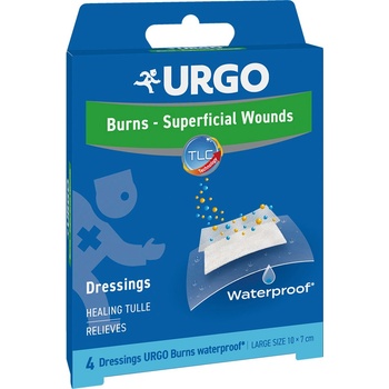 Urgo Burns Voděodolné náplasti na popáleniny 10 x 7 cm 4 ks