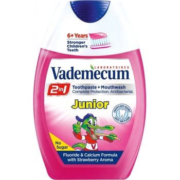 Vademecum 2v1 Junior kombinace zubní pasty a ÚV Jahoda 75 ml