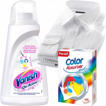 Vanish Oxi Action Crystal White tekutý odstraňovač skvrn na bílé prádlo 1 l