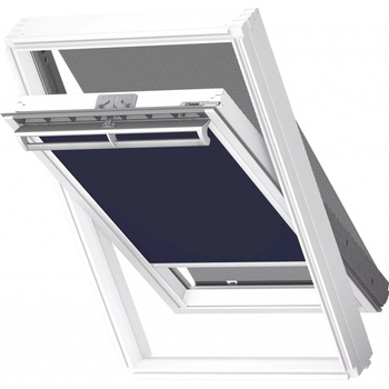 Velux DOP MK06 DKL SWL 1100 tmavě modrá + markýza, bílé lišty