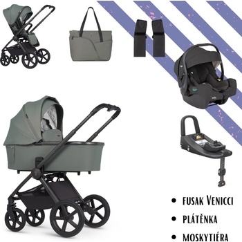 Venicci Set Upline 2 + Autosedačka Joie i-Gemm™ + Joie i-Base Advance 2025 Aloe