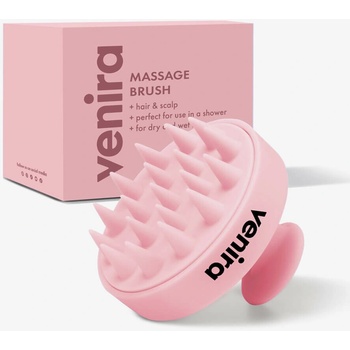 Venira stimulující masážní kartáč pro vlasovou pokožku růžový