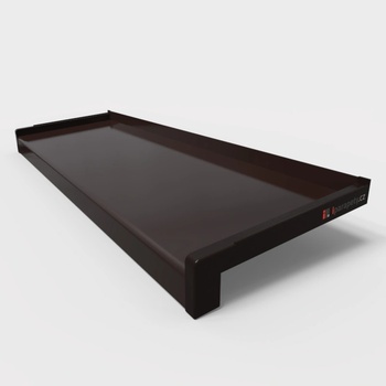 Venkovní hliníkový tažený parapet 380x25 mm, hnědý