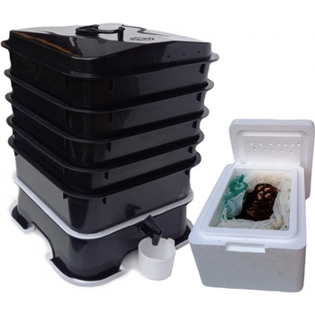 Vermikompostér VermiHut Plus 5 patrový černý