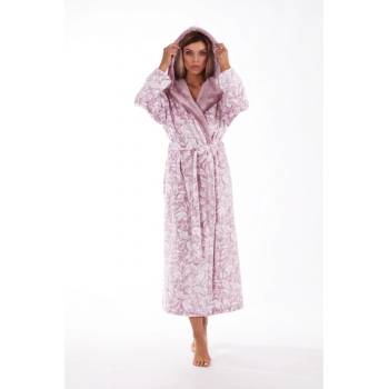 Vestis župan s kapucí Flora mauve mist