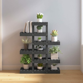 vidaXL Stojan na rostliny šedý 85 x 25 x 109,5 cm masivní borové dřevo 11461.822089