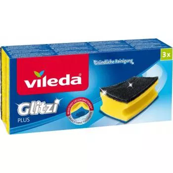 Vileda Glitzi houbička s chráničem nehtů + pevná drátěnka 2+1 ks