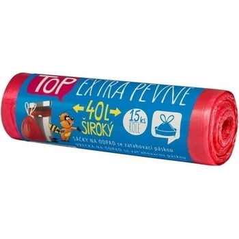 Vipor Top Pytel na odpad 40 l 16 µm zatah. 15 ks červené