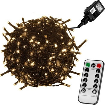 Voltronic 59744 Vánoční LED osvětlení 20 m teple bílá 200 LED + ovladač zelený kabel