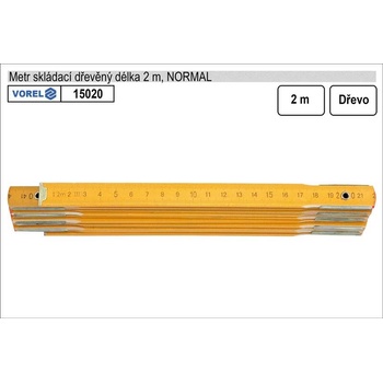 Vorel Metr skládací 2 m dřevěný žlutý