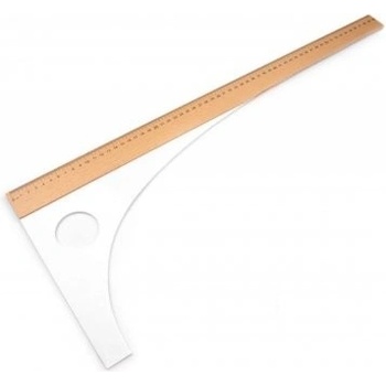 VTC Příložník / pravítko krejčovské na látky, bílá, jednostranný, škála 80cm