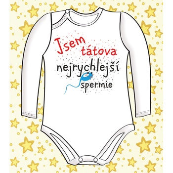 Vtipné body s nápisem “Jsem tátova nejrychlejší spermie”