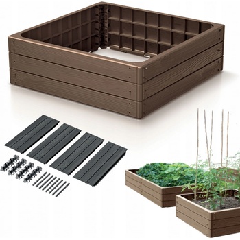 Vyvýšený záhon Prosperplast BASE WOODY hnědý 75,6 cm