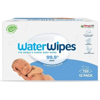 WATERWIPES Ubrousky vlhčené Hydrating clean bez obsahu plastů 12 x 60 ks 720 ks