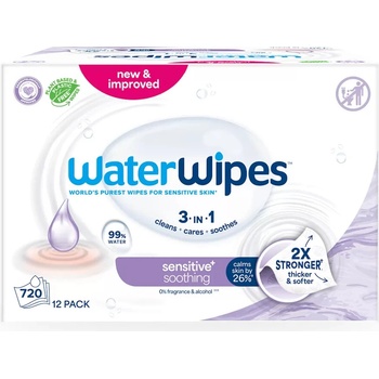 WATERWIPES Ubrousky vlhčené Soothing clean bez obsahu plastů 12 x 60 ks 720 ks