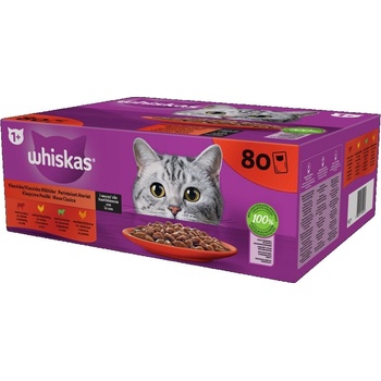 Whiskas Adult Classic Meals s hovězím kuřecím jehněčím drůbežím v omáčce 80 x 85 g