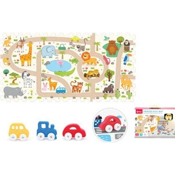 Wiky Měkké bloky s autíčkem safari 8 ks