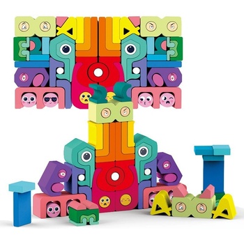 WOOD Abstraktní kreativní stavební bloky