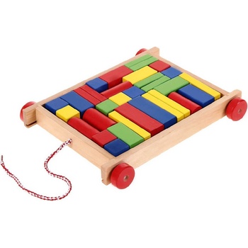 WOODY Vozík s kostkami malý