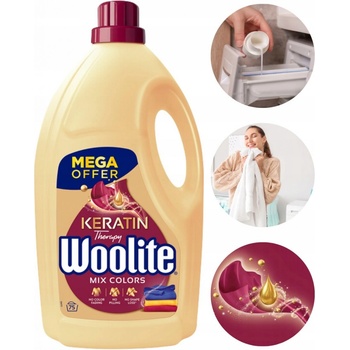 Woolite Keratin Therapy Mix Colors prací gél 75 PD 4,5 l