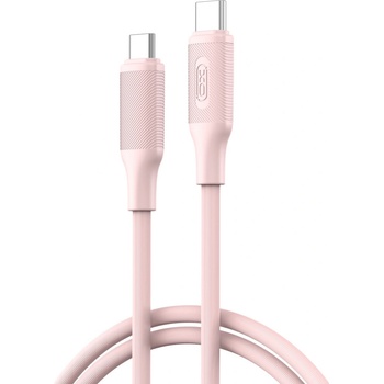 XO NB-Q265B USB-C - USB-C, 60W, 3A, 1m, růžový