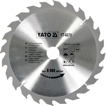 YATO kotouč na dřevo 250x30 mm 24z YT-6070