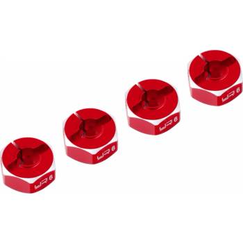 Yeah Racing Hliníkové HEX unašeče kola 12x6 mm 4 ks červený
