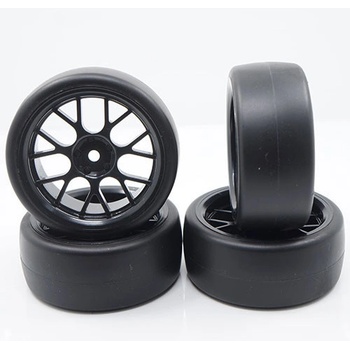 Yeah Racing Spec D CS Wheel Offset +3 Black w/Tire 4 ks pro 1/10 Drift