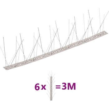 zahrada-XL 5řadové nerezové hroty proti ptákům a holubům sada 6 ks 3 m