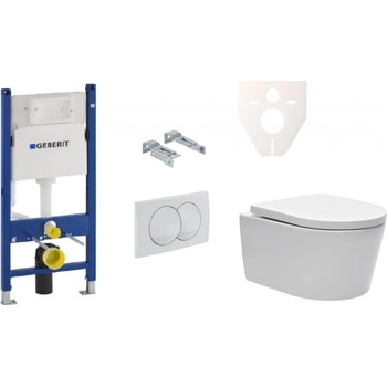 Závěsný WC set Geberit do lehkých stěn / předstěnová montáž + WC SAT Brevis SIKOGES5W0