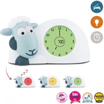 ZAZU Ovečka SAM tréninkový dětský budík s nočním světlem modrá