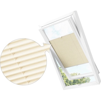 Zebra-shop Zastiňující roleta Plissé pro střešní okno Sv. Krémový melír PD300 Velux C02 bílá