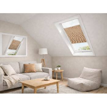 Zebra-shop Zatemňovací Plissé Pro Střešní Okno CAPPUCCINO PM03 Velux MK06 bílá