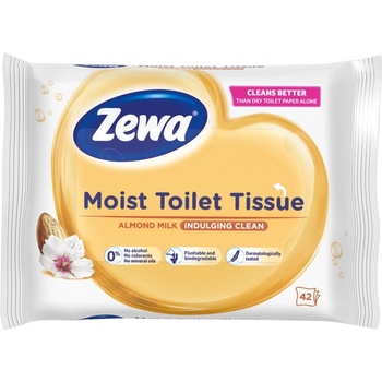 ZEWA Almond Milk vlhčený bílý 42 ubrousků