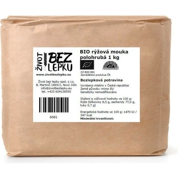 Život bez lepku BIO rýžová mouka polohrubá 1 kg