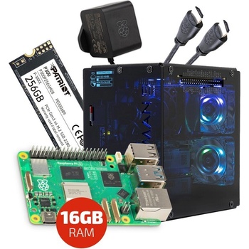 Zonepi Sada s Raspberry Pi 5 (16GB RAM), Pironman 5 Max + 256GB SSD 634689