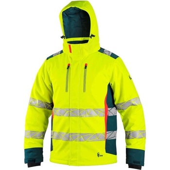 Canis CXS bunda BEDFORD výstražná pánská softshell žluto-petrolová